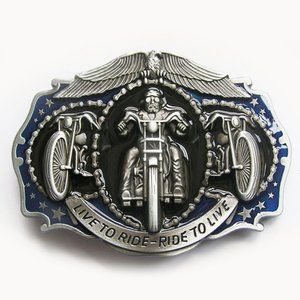 Harley motorcyclist's belt buckle